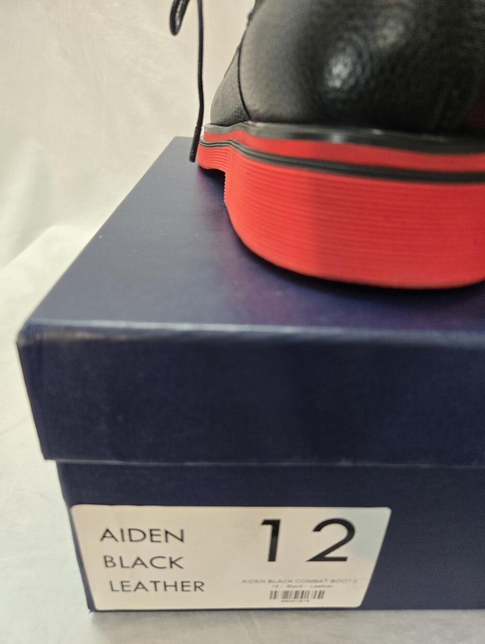 Marc Nolan Aiden Black Leather and Suede Combat Boots with Red Sole New - Picture 4 of 7